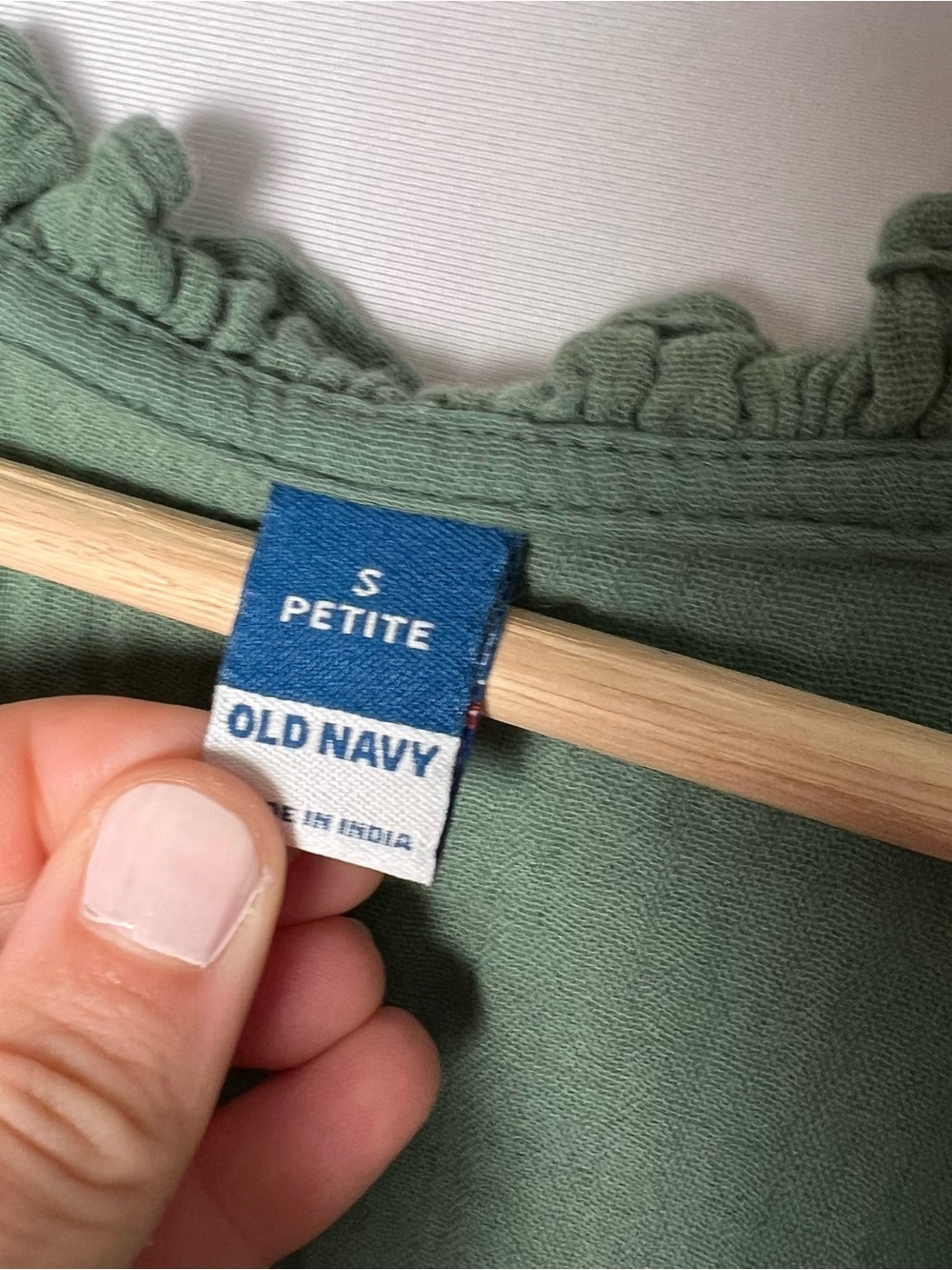 Old Navy Women’s Split-Neck Crinkle Gauze Mini Swing Dress Green Petite Small - Picture 5 of 8